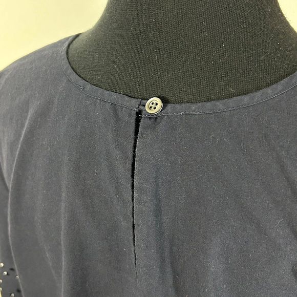 J Crew Short Sleeve Blouse Womens 4‎ Navy Blue - Picture 3 of 9